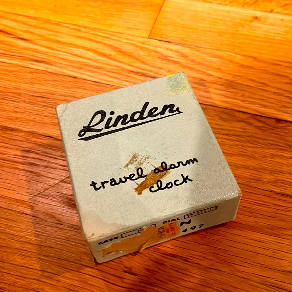 Linden vintage travel alarm clock.